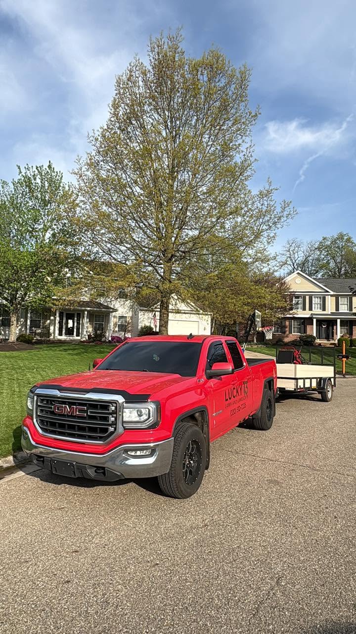 Lucky 13 Lawn and Landscape work truck